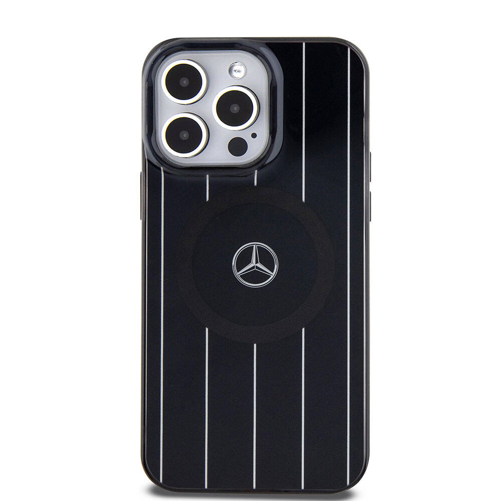 Mercedes Benz iPhone 15 Pro Orjinal Lisanslı M-safe Şarj Özellikli Çift Katmanlı Paralel Çizgi Desenli Kılıf Mercedes Benz iPhone 15 Pro Orjinal Lisanslı M-safe Şarj Özellikli Çift Katmanlı Paralel Çizgi Desenli Kılıf